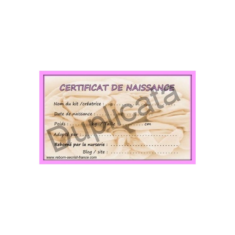 CERTIFICAT DE NAISSANCE